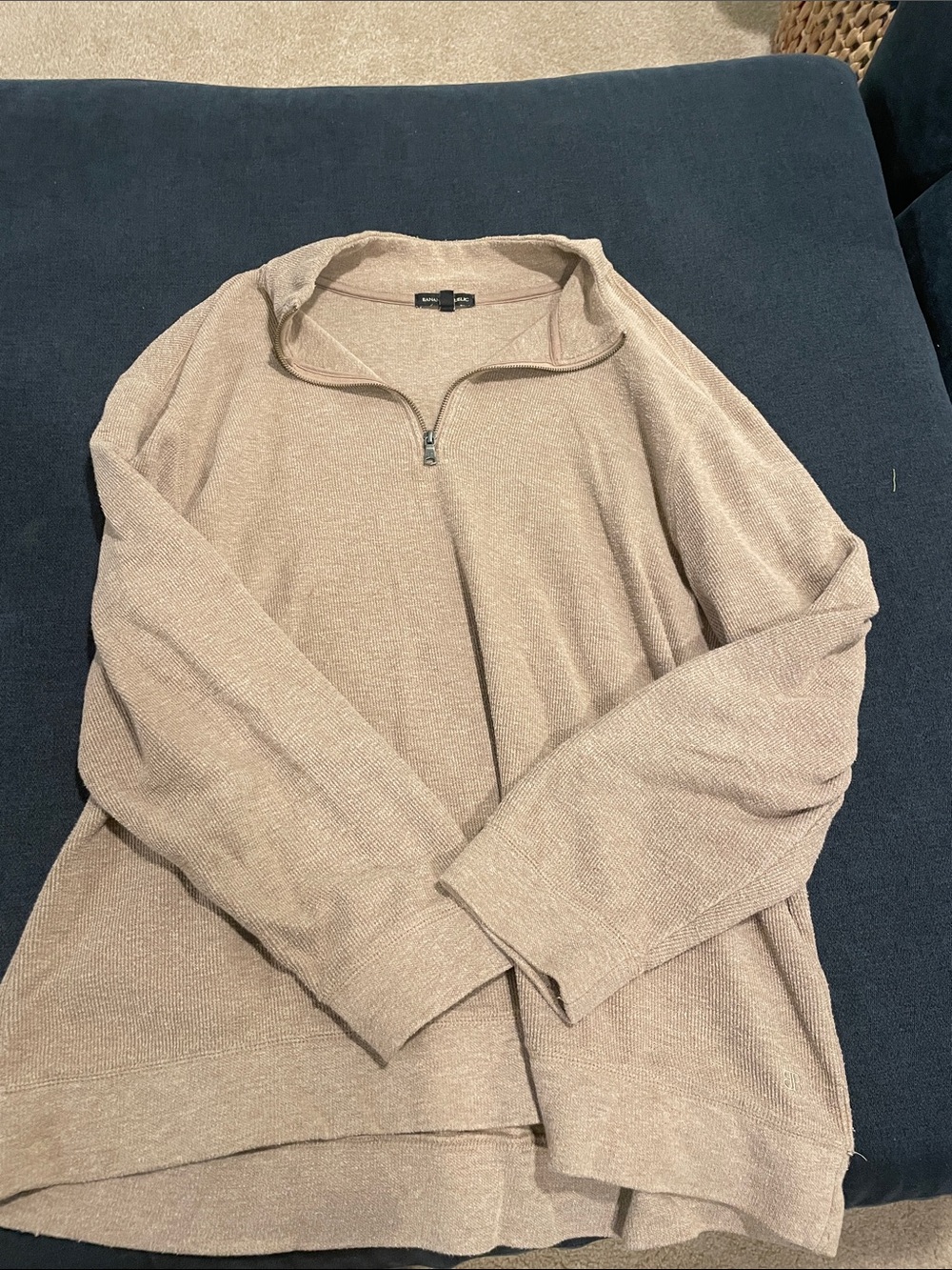 Banana Republic Men's Zip-Neck Sweater in Light Taupe